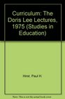Curriculum The Doris Lee Lectures 1975