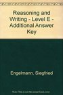 Reasoning and Writing  Level E  Additional Answer Key
