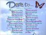 The ABCs of Dare To May All Your Dares Come True