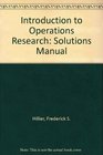 Introduction to Operations Research Solutions Manual