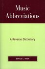 Music Abbreviations A Reverse Dictionary