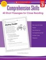 Comprehension Skills Short Passages for Close Reading Grade 3