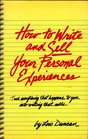 How to write and sell your personal experiences