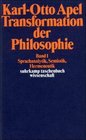 Transformation der Philosophie 1 Sprachanalytik Semiotik Hermeneutik