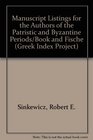 Manuscript Listings for the Authors of the Patristic and Byzantine Periods/Book and Fische