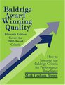Baldrige Award Winning Quality  15th Edition How to Interpret the Baldrige Criteria for Performance Excellence