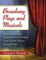 Broadway Plays and Musicals Descriptions and Essential Facts of More Than 14000 Shows Through 2007