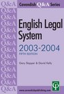 English Legal System QA 20032004