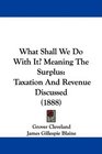 What Shall We Do With It Meaning The Surplus Taxation And Revenue Discussed