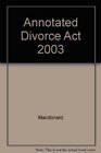 Annotated Divorce Act 2003