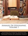 Annales De Gographie Volume 1