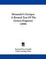 Menander's Georgos A Revised Text Of The Geneva Fragment