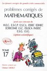 Problmes corrigs de mathmatiques  Poss aux concours de HEC ESCP ESCL ESSEC