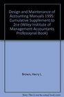 Design and Maintenance of Accounting Manuals 1995 Cumulative Supplement