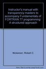 Instructor's manual with transparency masters to accompany Fundamentals of FORTRAN 77 programming A structured approach