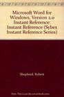 Microsoft Word for Windows Version 20 Instant Reference Instant Reference