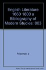 English Literature 1660 1800 a Bibliography of Modern Studies