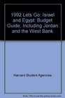 1992 Lets Go Israel and Egypt Budget Guide Including Jordan and the West Bank