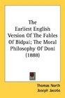 The Earliest English Version Of The Fables Of Bidpai The Moral Philosophy Of Doni