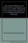 Apa Quick Reference to Dsm Iii R