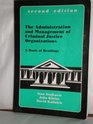 Administration and Management of Criminal Justice Organizations A Book of Readings