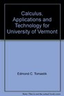 Calculus Applications and Technology for University of Vermont