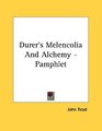Durer's Melencolia And Alchemy  Pamphlet
