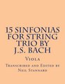 15 Sinfonias for String Trio by JS Bach  Viola