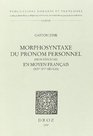 Morphosyntaxe du pronom personnel  en moyen francais