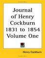 Journal of Henry Cockburn 1831 to 1854