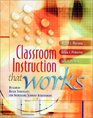 Classroom Instruction That Works ResearchBased Strategies for Increasing Student Achievement
