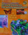 PROGRESS IN MATHEMATICS Critical Thinking For Active Math Minds