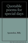 Quotable poems for special days