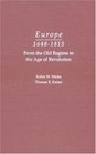 Europe 16481815 From the Old Regime to the Age of Revolution