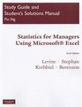 Student Study Guide  Solutions Manual for Statistics for Managers using MS Excel