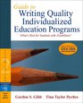 Guide to Writing Quality Individualized Education Programs
