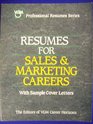 Resumes for Sales and Marketing Careers