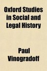 Oxford Studies in Social and Legal History