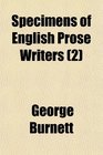 Specimens of English Prose Writers