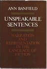 Unspeakable Sentences Narration and Representation in the Language of Fiction