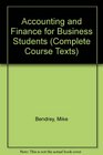 Accounting and Finance for Business Students