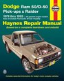Dodge Ram 50/D50 PickUps and Raider 1979 Through 1993