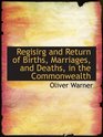 Regisirg and Return of Births Marriages and Deaths in the Commonwealth