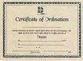 Certificate of Ordination Deacon