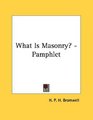 What Is Masonry  Pamphlet
