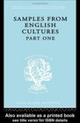 Samples from English Cultures  International Library of Sociology G The Sociology of Culture