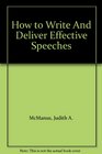 How to Write and Deliver Effective Speeches