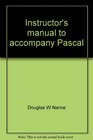 Instructor's manual to accompany Pascal Understanding programming and problem solving