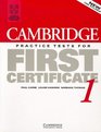 Cambridge Practice Tests for First Certificate 1 Student's book