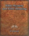 Bible Mystery and Bible Meaning